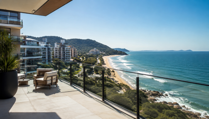 vista em apartamento no praia brava